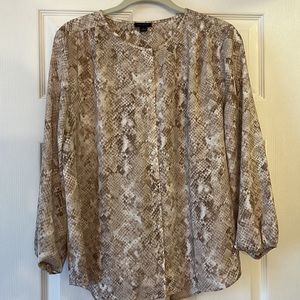 Ann Taylor Snakeskin print blouse size medium